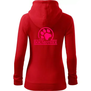Dámská mikina Dogmother - Dámská mikina trendy zipper s kapucí - M ( Červená )