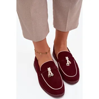 Dámské mokasíny Boto Mokasyny Loafersy Damské Z Eko Zamszu Darwen Barva: Červená, Velikost: 41