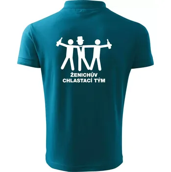 Pánská košile Ženichův chlastací tým - Polokošile pánská Pique Polo 203 - 4XL ( Tmavý tyrkys )