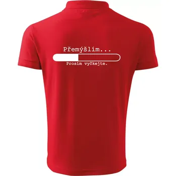 Pánská košile Přemýšlím - Polokošile pánská Pique Polo 203 - 4XL ( Červená )