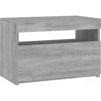 Televizní stolek TV stolek s RGB LED osvětlením, dřevotříska, šedý dub Sonoma, 60x35x4 cm