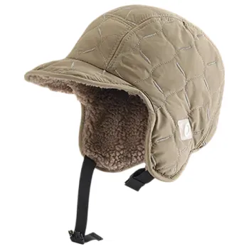 Čepice Zimní nepromokavá čepice s ušima 58–62 cm Unisex Trapper Aviator Trooper Bomber Cap Teplý oboustranný klobouk s chrániči sluchu Polyester béžova