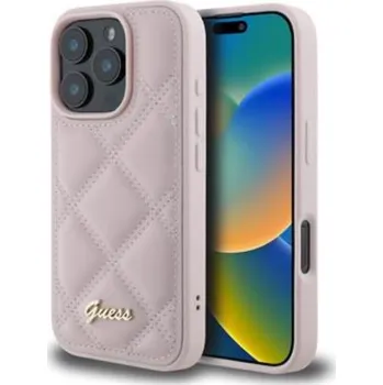 Pouzdro na mobilní telefon Guess PU Leather Quilted Zadní Kryt pro iPhone 16 Pro Pink