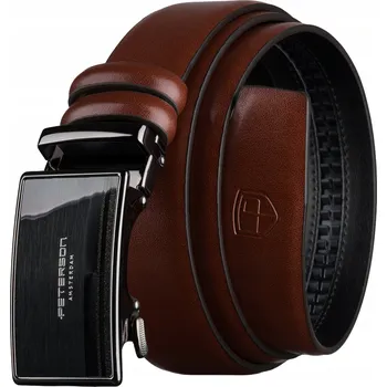 Opasek Pásek automatický pánský ke kalhotám elegantní automatický Peterson hnědý