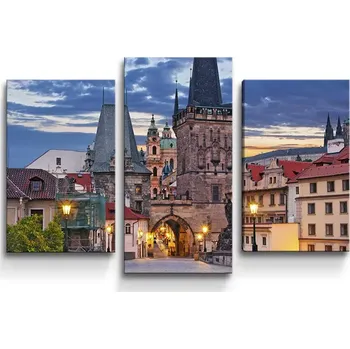 Obraz Sablio Obraz - 3-dílný Karlův most - 75x50 cm