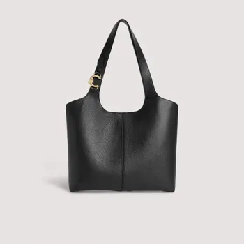 Kabelka COCCINELLE C-EASY MEDIUM KOŽENÁ KABELKA NOIR SS26