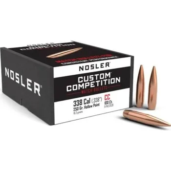 Příslušenství pro sportovní střelbu Střely Nosler Custom Competition HPBT .338 Cal., dia .338, 250grs (100 ks)