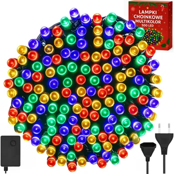 Vánoční dekorace VÁNOČNÍ OSVĚTLENÍ NA STROMEČEK 500 LED 35M MULTI BAREVNÉ SVÁTEČNÍ OSVĚTLENÍ 8 REŽIMŮ