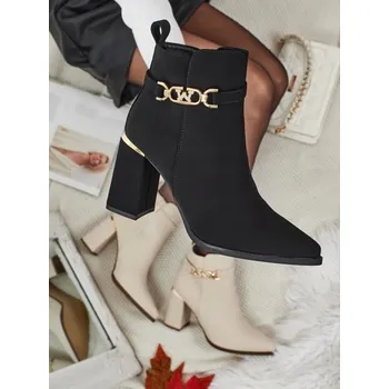 Dámská zimní obuv Černé Dámské kotníkové boty z eko semiše Ostirena 35