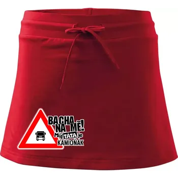 Dámská sukně Bacha na mě! Můj táta je kamioňák - Sportovní sukně - two in one - XS ( Červená )
