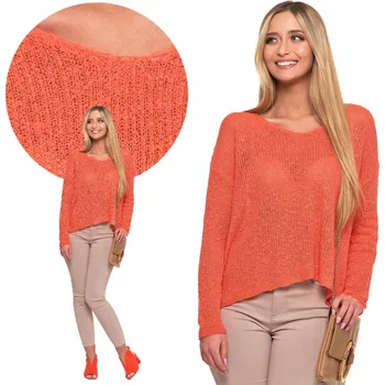 Dámský svetr Dámský svetr klasický, prolamovaný, tenký, s dlouhým rukávem MORAJ M