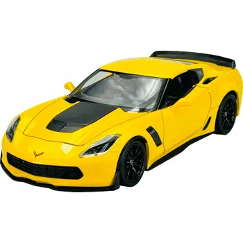 autíčko WELLY 2017 CHEVROLET CORVETTE Z06 ŽLUTÝ 1:24 NOVÝ KOVOVÝ MODEL 24085