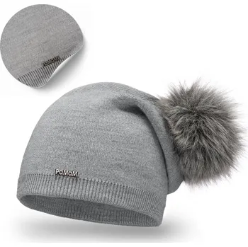 Čepice PaMaMi zimní čepice beanie šedá, univerzální velikost