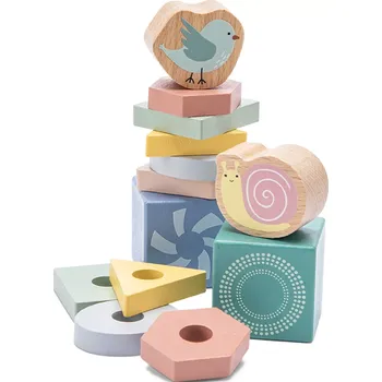 Dřevěná hračka Montessori dřevěná stohovací a třídicí hra na počítání