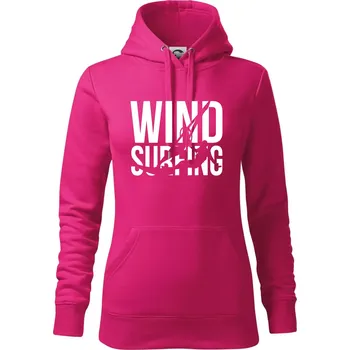 Dámská mikina Windsurfing nápis - Mikina dámská Cape s kapucí - XL ( Purpurová )