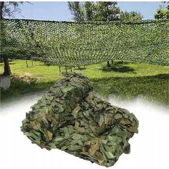 Krycí plachta MASKOVACÍ SACÍ SÍŤ VOJENSKÁ ZAHRADA KAMUFLÁŽ 4X6 m STÍNÍCÍ KRYT MASKÁČOVÝ