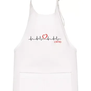 Kuchyňská zástěra Moje srdce bije pro climb (horolezení) - Dětská zástěra na vaření - Univerzální velikost ( Bílá )