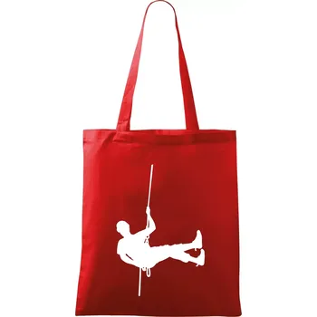 Nákupní taška Visící horolezec - Taška bavlněná - 42 x 38 cm ( Červená )