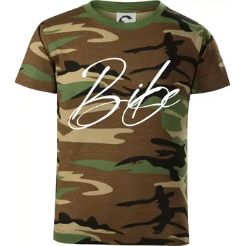 Chlapecké tričko Nápis bike - Dětské maskáčové triko - 122 cm/6 let ( Hnědý maskáč )