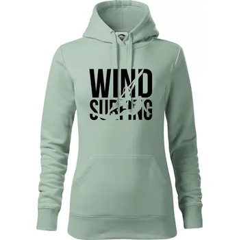 Dámská mikina Windsurfing nápis - Mikina dámská Cape s kapucí - L ( Sage )