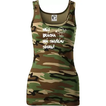 Můj brácha má skvělou ségru - Dámské Maskáčové tílko - XS ( Hnědý maskáč )