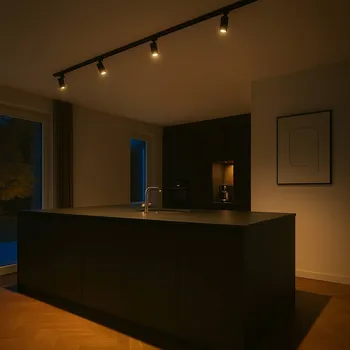 Lampička Sada kolejnic Calex, 4 bodovky GU10, černá, délka 2 m, kov 4 x 7 W LED - Doprava zdarma