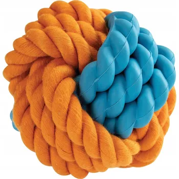 Hračka pro psa HipHop vatový Míček s gumovými kroužky 8 cm