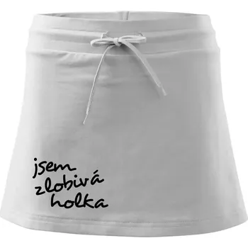 Dámská sukně Jsem zlobivá holka - Sportovní sukně - two in one - XS ( Bílá )