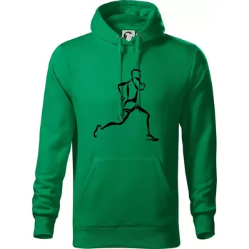 Pánská mikina Běžec - Mikina pánská Cape s kapucí - XL ( Středně zelená )