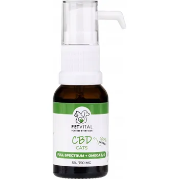 Pet Vital CBD Olej 5% pro kočky | Přírodní Podpora Klidu a Zdraví 15 ml