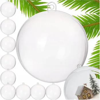 Vánoční dekorace Akrylové Vánoční Baňky koule Plastové Vánoční Koule Vánoční stromeček 12cm 10 Ks