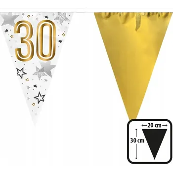 Girlanda, fóliové vlaječky, 30 x 20 cm, délka 6 m.