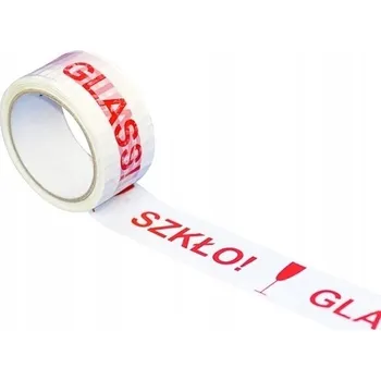 Lepicí páska Bílo červená skleněná páska (Sklo) 66 m/48 mm