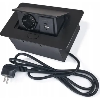 Elektrická zásuvka Elektrická Zásuvka , USB na pracovní desku, Koloreno černá