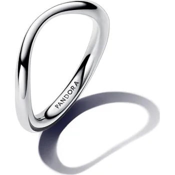 Prsten PANDORA stříbrný prsten s kroužkem s organickým tvarem 54