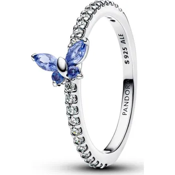 Prsten PANDORA Prsten Třpytivý modrý motýl 54