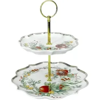 2 patorvý tác/etažér na cukroví Carol BRANDANI (barva - bílá)