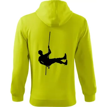 Pánská mikina Visící horolezec - Mikina s kapucí na zip trendy zipper - L ( Limetková )