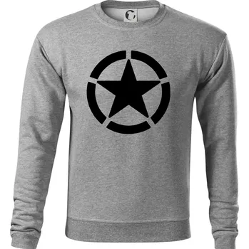 Pánská mikina Army hvězda - Mikina Essential pánská - M ( Tmavě šedý melír )