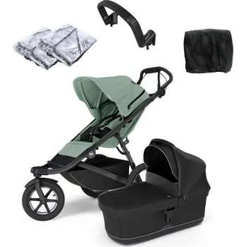 Kočárek Thule Urban Glide 3 Kompletní kočárek + Madlo na kočárek + Uni příslušenství - Mist Green/Black