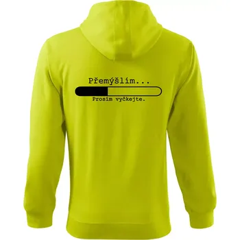 Pánská móda Přemýšlím - Mikina s kapucí na zip trendy zipper - 2XL ( Limetková )