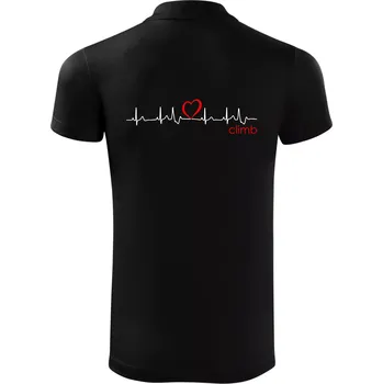 Pánská košile Moje srdce bije pro climb (horolezení) - Polokošile Victory sportovní (dresovina) - XL ( Černá )