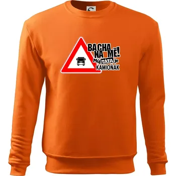Pánská mikina Bacha na mě! Můj táta je kamioňák - Mikina Essential pánská - L ( Oranžová )