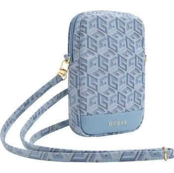 brašna na notebook Guess Zip GCube Bottom Stripe Phone Bag Blue