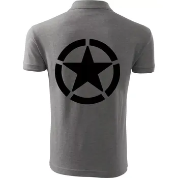 Pánská košile Army hvězda - Polokošile pánská Pique Polo 203 - 4XL ( Tmavě šedý melír )