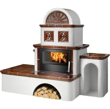 Krbová kamna ABX Kachlová pec Oxford 7 s výměníkem 7kW zelená