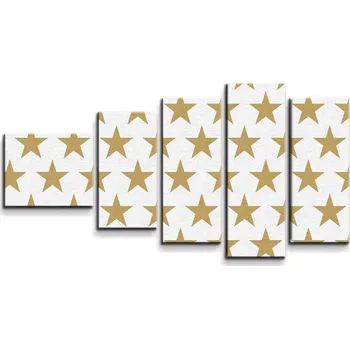 Obraz Sablio Obraz - 5-dílný Zlaté hvězdy - 100x60 cm