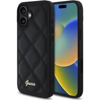 Pouzdro na mobilní telefon Guess PU Leather Quilted Zadní Kryt pro iPhone 16 Black