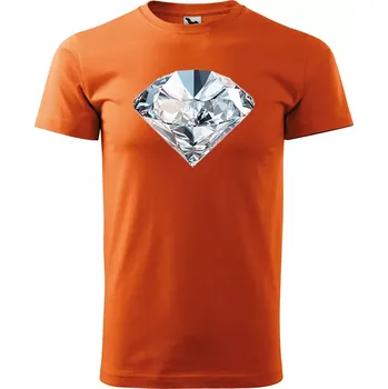 Pánské tričko Sablio Tričko s potiskem Diamant - oranžové L