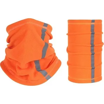 Šála Pánská sportovní šála do 60 cm Jednobarevná polyesterová s bočním proužkem Lehký teplý doplněk pro venkovní aktivity Pohodlná krátká šála pro každodenní nošení oranžová